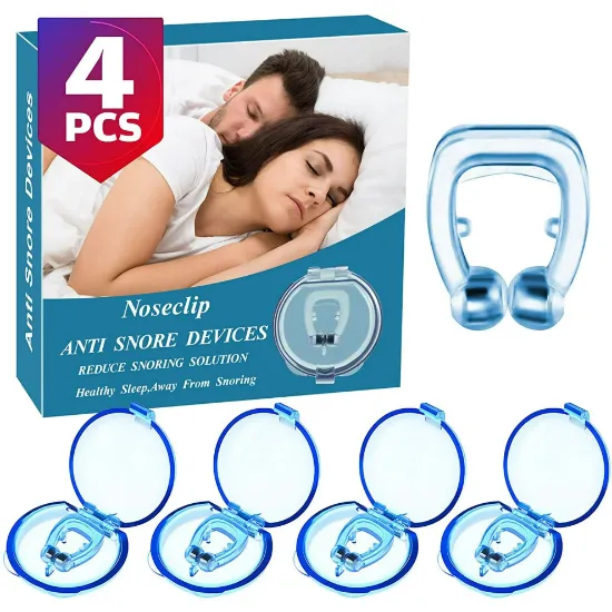 Shaboo Prints Anti Snoring Devices, Silicone Anti Snoring Nose Clip, Comfortable Sleeping Aid Relieve Snore (4 PCS)