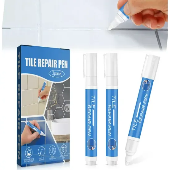 Shaboo Prints Tile Grout Pen Repair Pen, Waterproof Marker Grout Restorer Pen for Wall Floor Tile Lines, 2 pcs