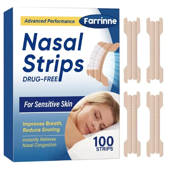 Nasal Strips for Snoring, 100PCS Nose Strips for Breathing, Extra Strength Anti Snoring Solution for Men Women, Instant Relief, Improved Airflow, and Comfortable Fit Snore Strips
