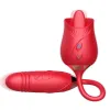 Rose Toy Vibrator for Women, 2 in 1 Vibrating Stimulator with 10 Modes, Rechargeable Sex Toys for Couples, Adult Toys