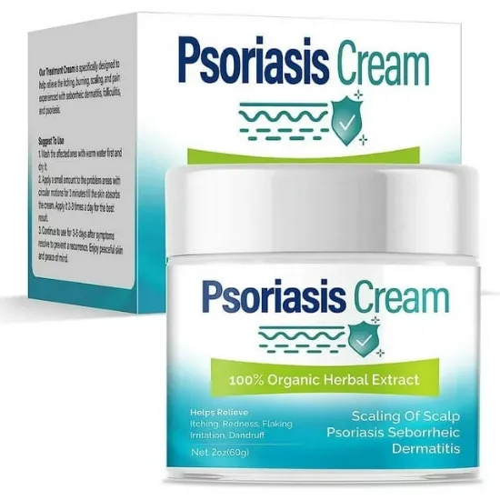 Psoriasis Cream, Scalp Treatment for Face and Body, Effective for Psoriasis, Folliculitis Treatment, Dry Scalp, Dandruff, Seborrheic Dermatitis Treatment, Herbal Anti Itch Cream Extra Strength
