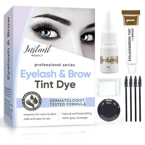 Picture of 2-In-1 Eyelash & Eyebrow Tint Kit, Professional Lash & Brow Color Kit, Suitable for Salon & Home Use, Dark Brown